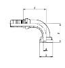 Bild på Nippel 90 Fläns 3000 3/4"-1/2"