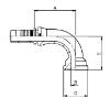 Bild på Nippel 90 Fläns 6000 3/4"-3/4"