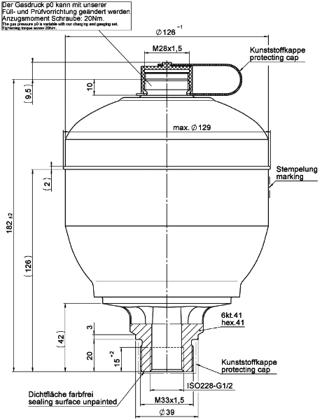 Bild på Membranackumulator SBO330-0,75E1/663U-330AB10
